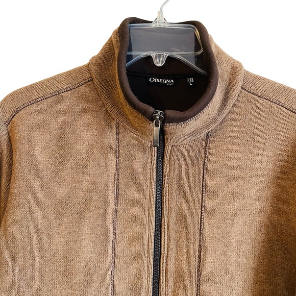 DISEGNA Italy Brown Wool Mix Zip Up Jacket size L - Picture 2 of 9